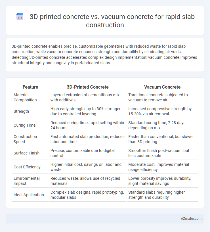 3D-printed concrete vs. vacuum concrete for rapid slab construction - What is The Difference?