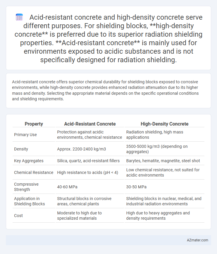 Acid-resistant concrete and high-density concrete serve different purposes. For shielding blocks, high-density concrete is preferred due to its superi