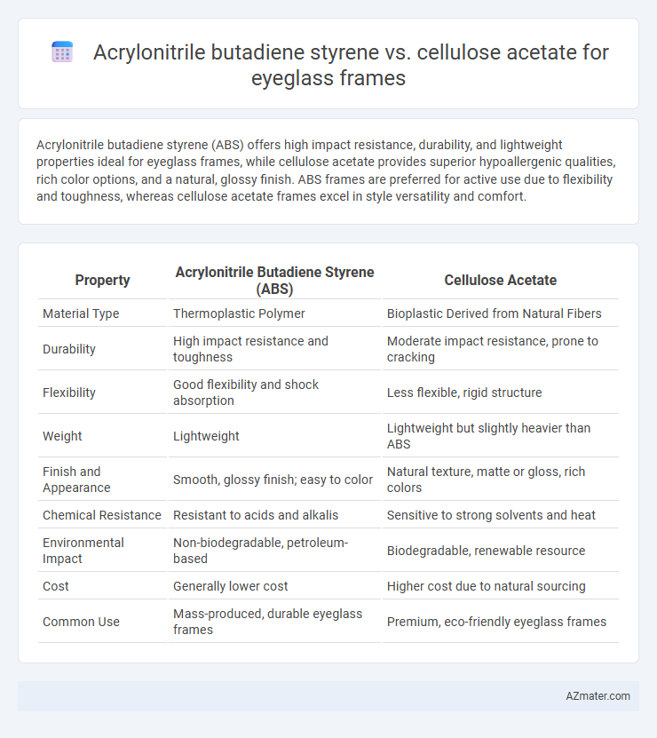 Acrylonitrile butadiene styrene vs. cellulose acetate for eyeglass frames - What is The Difference?