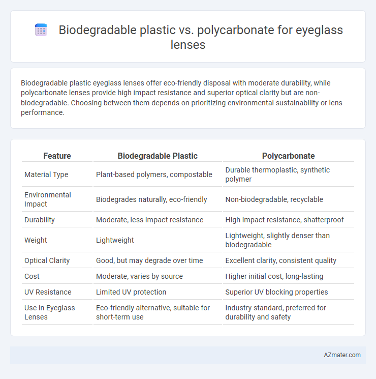 Biodegradable plastic vs. polycarbonate for eyeglass lenses - What is The Difference?