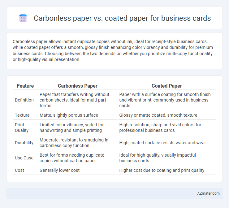 Carbonless paper vs. coated paper for business cards - What is The Difference?
