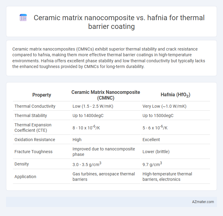 Ceramic matrix nanocomposite vs. hafnia for thermal barrier coating - What is The Difference?