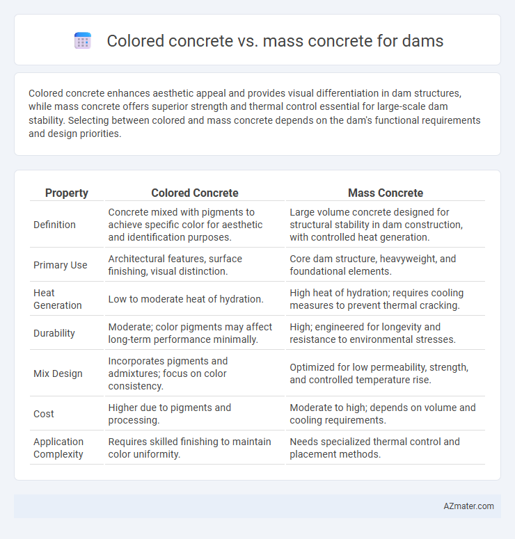 Colored concrete vs. mass concrete for dams - What is The Difference?