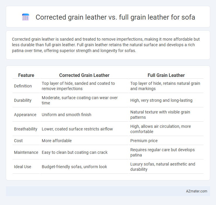 Corrected grain leather vs. full grain leather for sofa - What is The Difference?