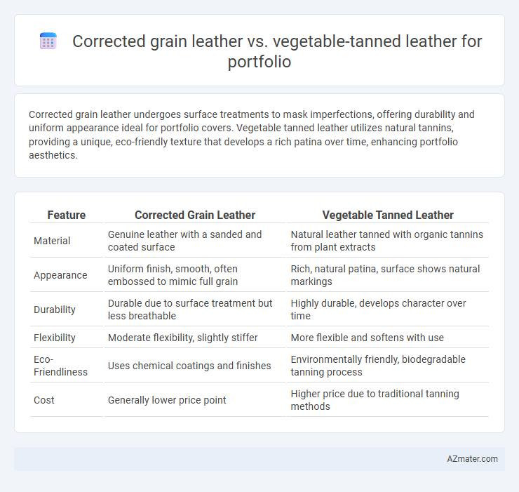 Corrected grain leather vs. vegetable-tanned leather for portfolio - What is The Difference?