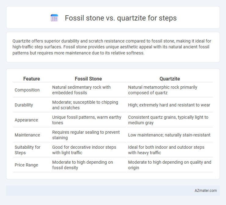 Fossil stone vs. quartzite for steps - What is The Difference?