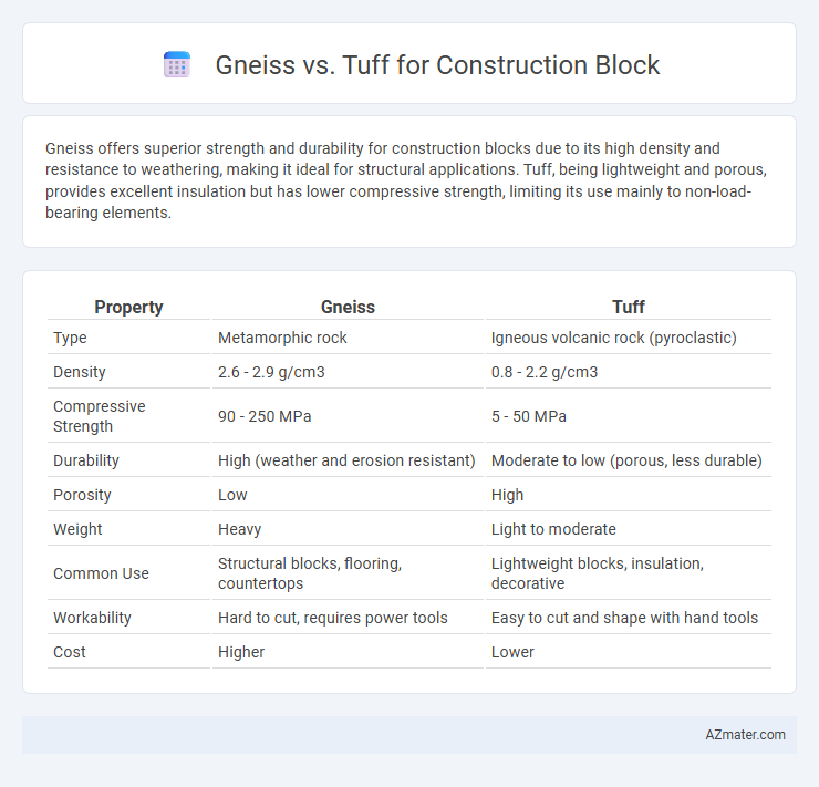 Gneiss vs. Tuff for Construction Block - What is The Difference?
