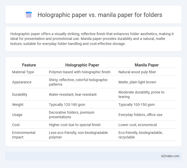 Holographic paper vs. manila paper for folders - What is The Difference?