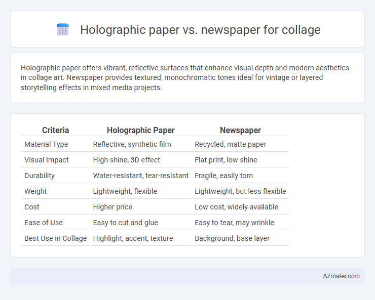 Holographic paper vs. newspaper for collage - What is The Difference?