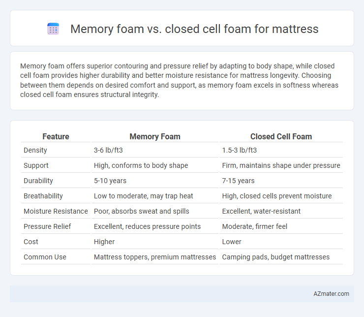 Memory foam vs. closed cell foam for mattress - What is The Difference?