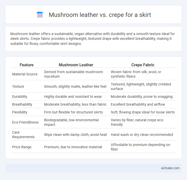 Mushroom leather vs. crepe for a skirt - What is The Difference?