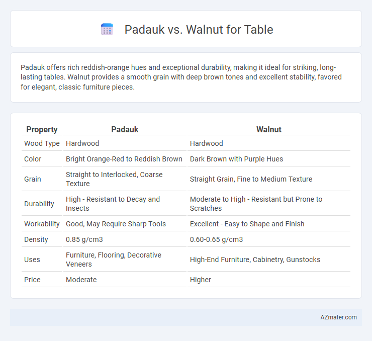 Padauk vs. Walnut for Table - What is The Difference?
