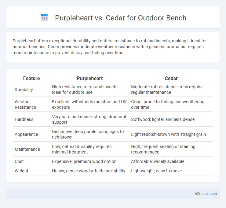 Purpleheart vs. Cedar for Outdoor Bench - What is The Difference?