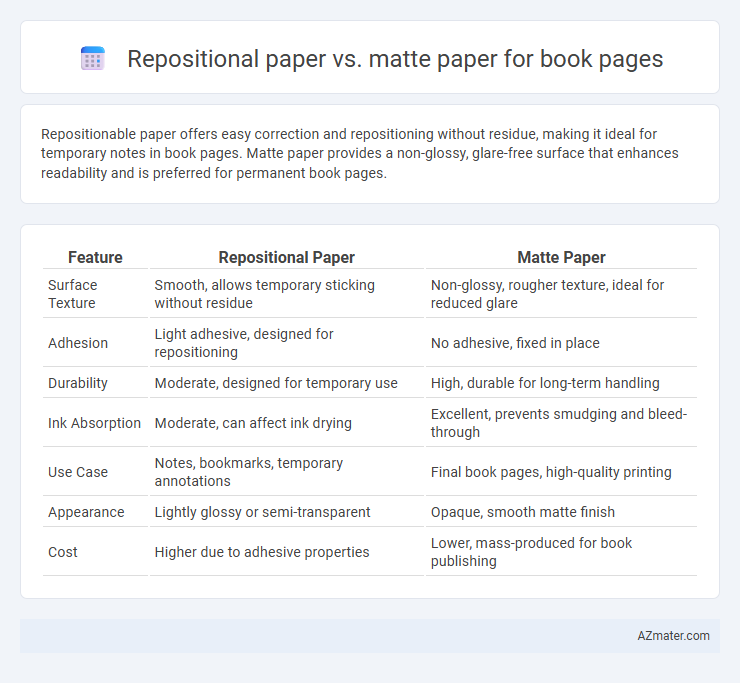 Repositional paper vs. matte paper for book pages - What is The Difference?