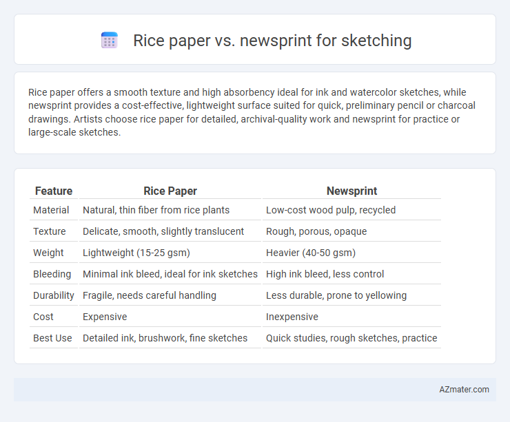 Rice paper vs. newsprint for sketching - What is The Difference?