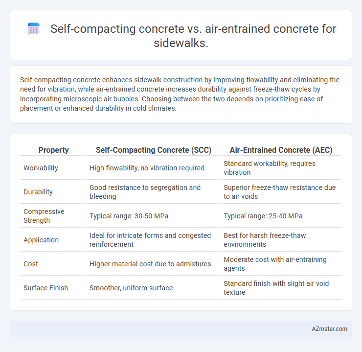Self-compacting concrete vs. air-entrained concrete for sidewalks. - What is The Difference?