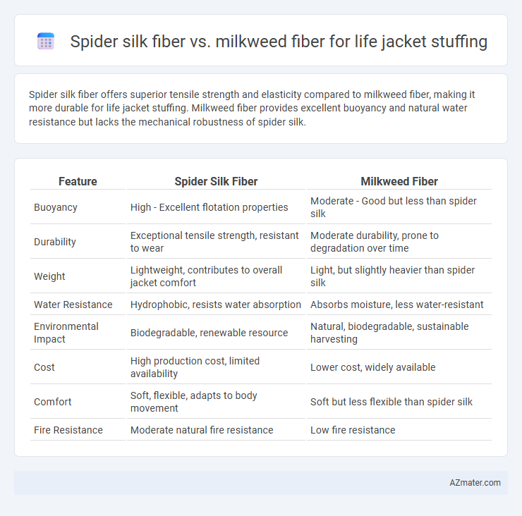 Spider silk fiber vs. milkweed fiber for life jacket stuffing - What is The Difference?