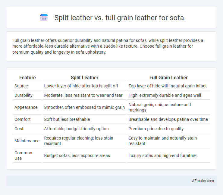Split leather vs. full grain leather for sofa - What is The Difference?