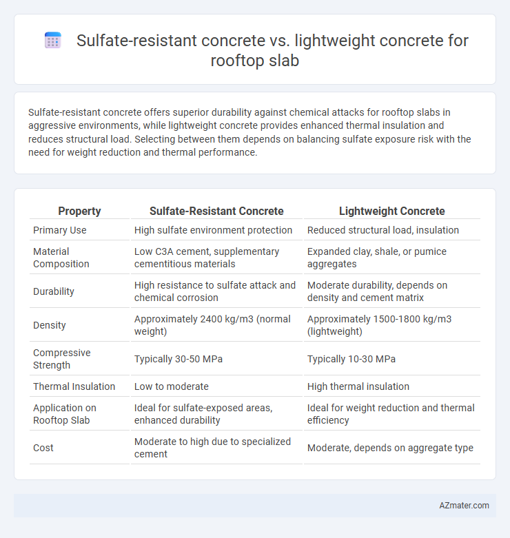 Sulfate-resistant concrete vs. lightweight concrete for rooftop slab - What is The Difference?