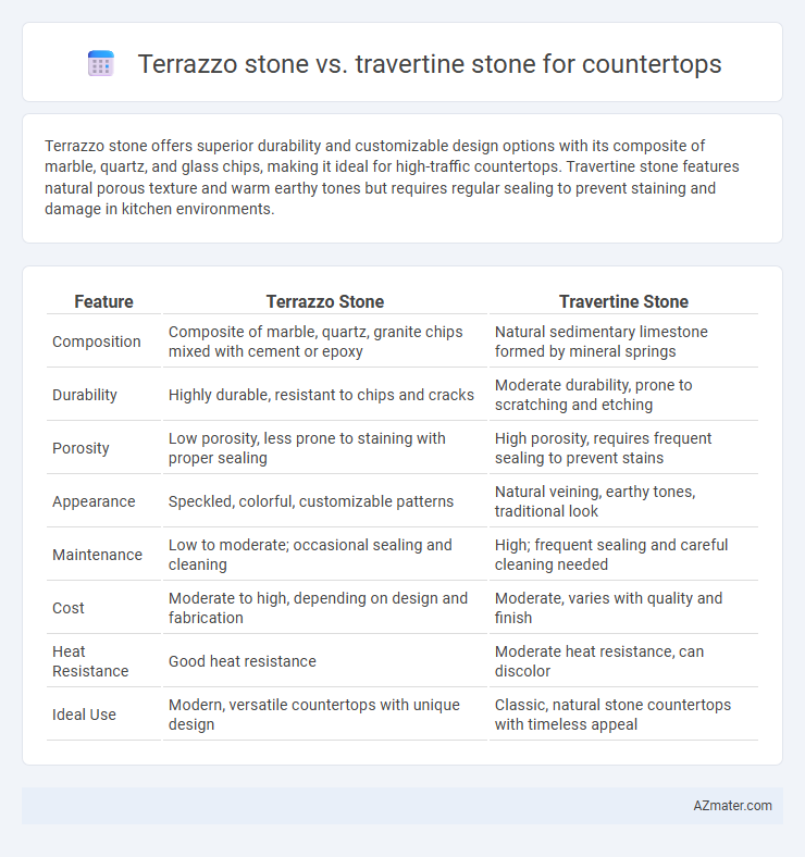 Terrazzo stone vs. travertine stone for countertops - What is The Difference?