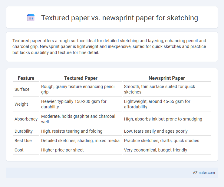 Textured paper vs. newsprint paper for sketching - What is The Difference?