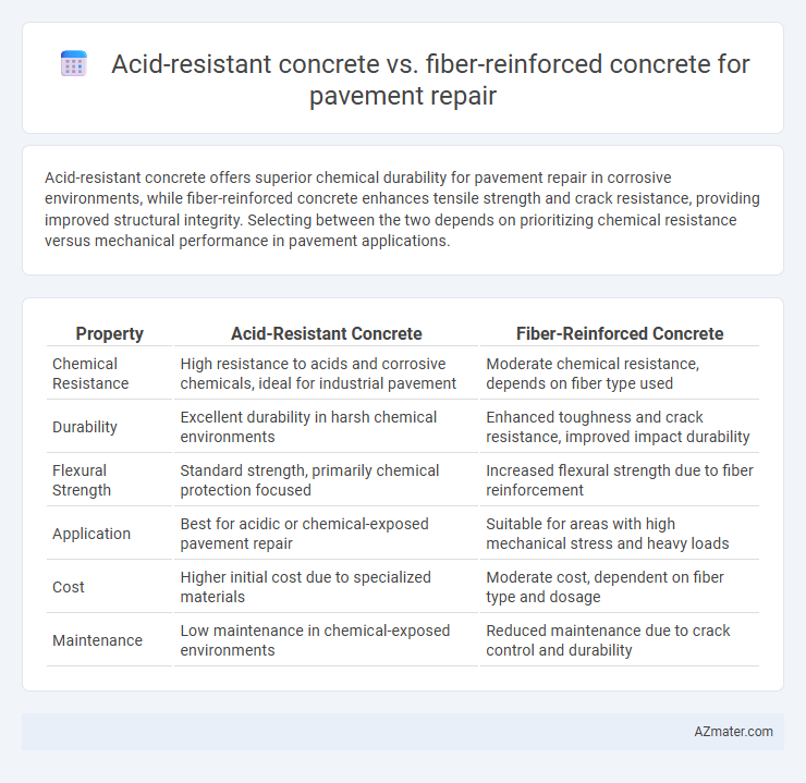 Acid-resistant concrete vs. fiber-reinforced concrete for pavement repair - What is The Difference?