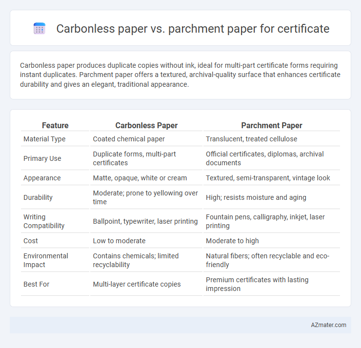 Carbonless paper vs. parchment paper for certificate - What is The Difference?