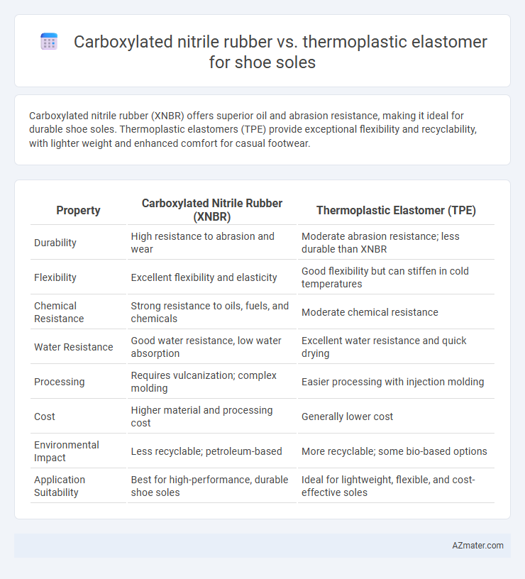 Carboxylated nitrile rubber vs. thermoplastic elastomer for shoe soles - What is The Difference?