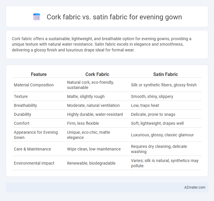 Cork fabric vs. satin fabric for evening gown - What is The Difference?