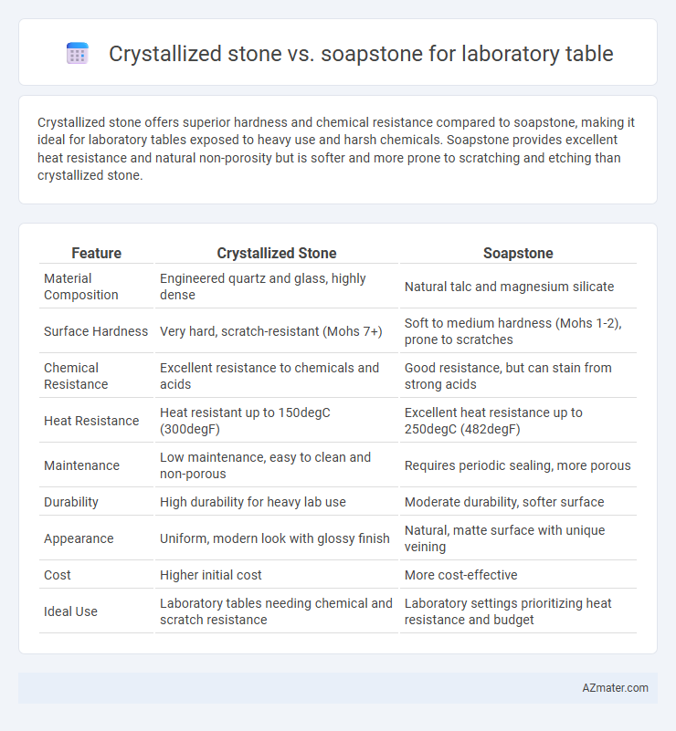 Crystallized stone vs. soapstone for laboratory table - What is The Difference?