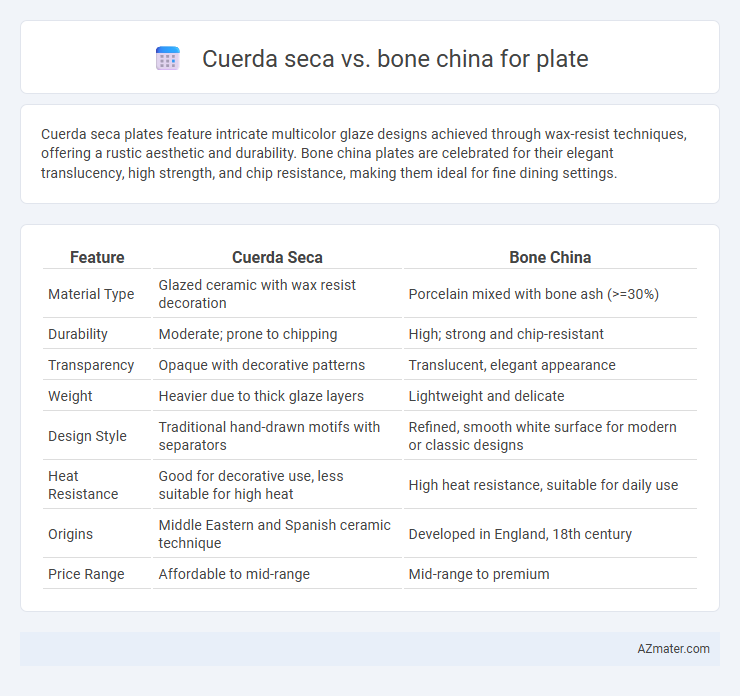 Cuerda seca vs. bone china for plate - What is The Difference?