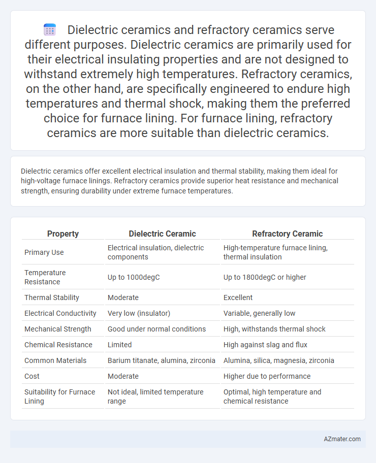 Dielectric ceramics and refractory ceramics serve different purposes. Dielectric ceramics are primarily used for their electrical insulating propertie