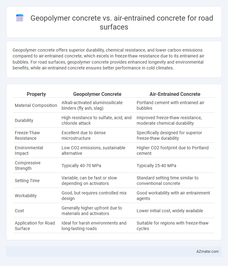 Geopolymer concrete vs. air-entrained concrete for road surfaces - What is The Difference?