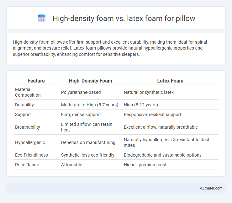 High-density foam vs. latex foam for pillow - What is The Difference?