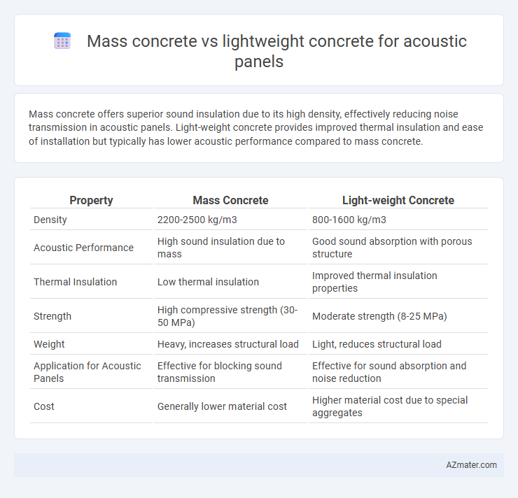 Mass concrete vs lightweight concrete for acoustic panels - What is The Difference?
