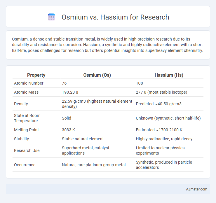 Osmium vs. Hassium for Research - What is The Difference?