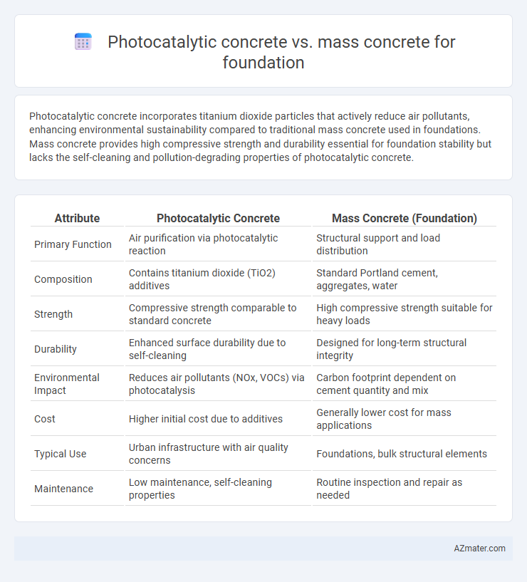 Photocatalytic concrete vs. mass concrete for foundation - What is The Difference?