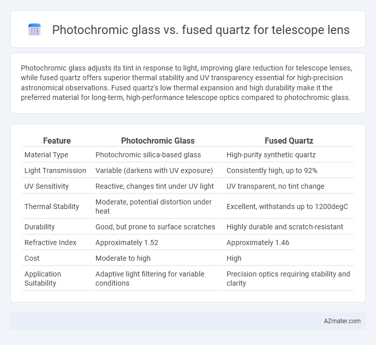 Photochromic glass vs. fused quartz for telescope lens - What is The Difference?