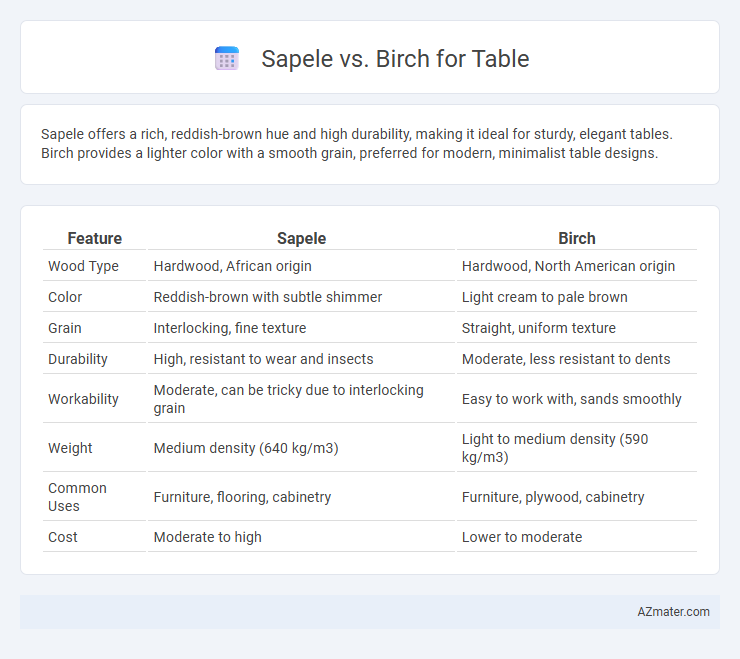 Sapele vs. Birch for Table - What is The Difference?