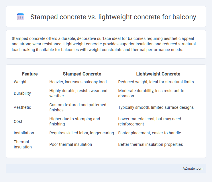Stamped concrete vs. lightweight concrete for balcony - What is The Difference?