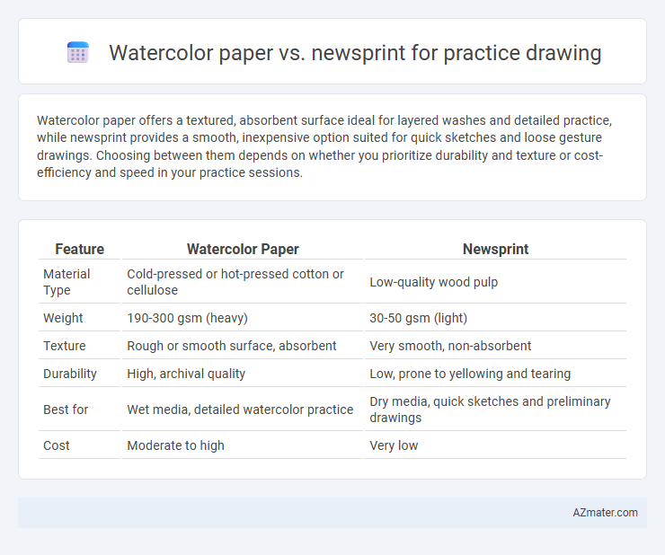 Watercolor paper vs. newsprint for practice drawing - What is The Difference?