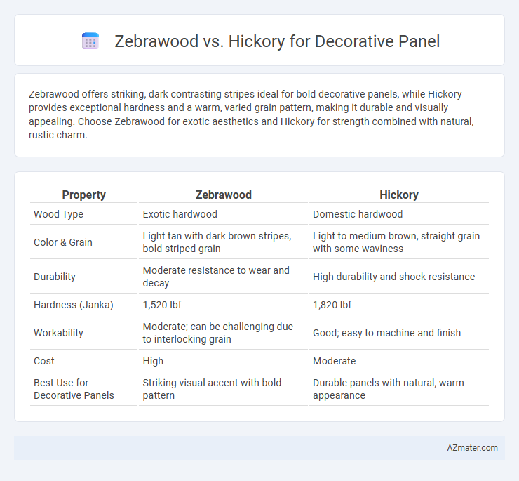 Zebrawood vs. Hickory for Decorative Panel - What is The Difference?