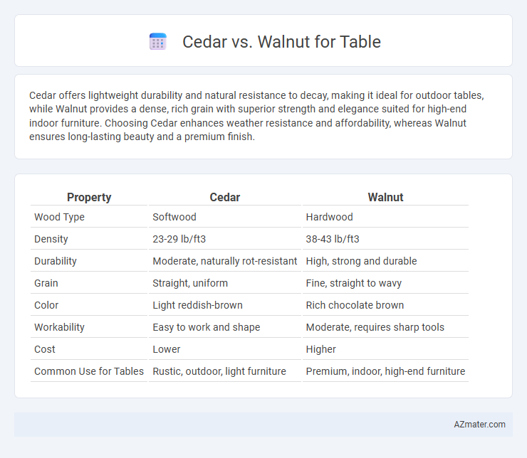 Cedar vs. Walnut for Table - What is The Difference?