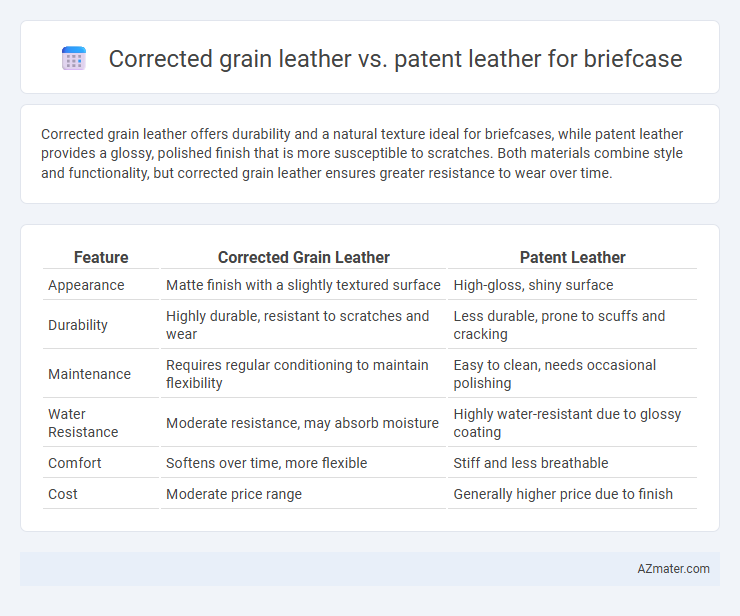 Corrected grain leather vs. patent leather for briefcase - What is The Difference?