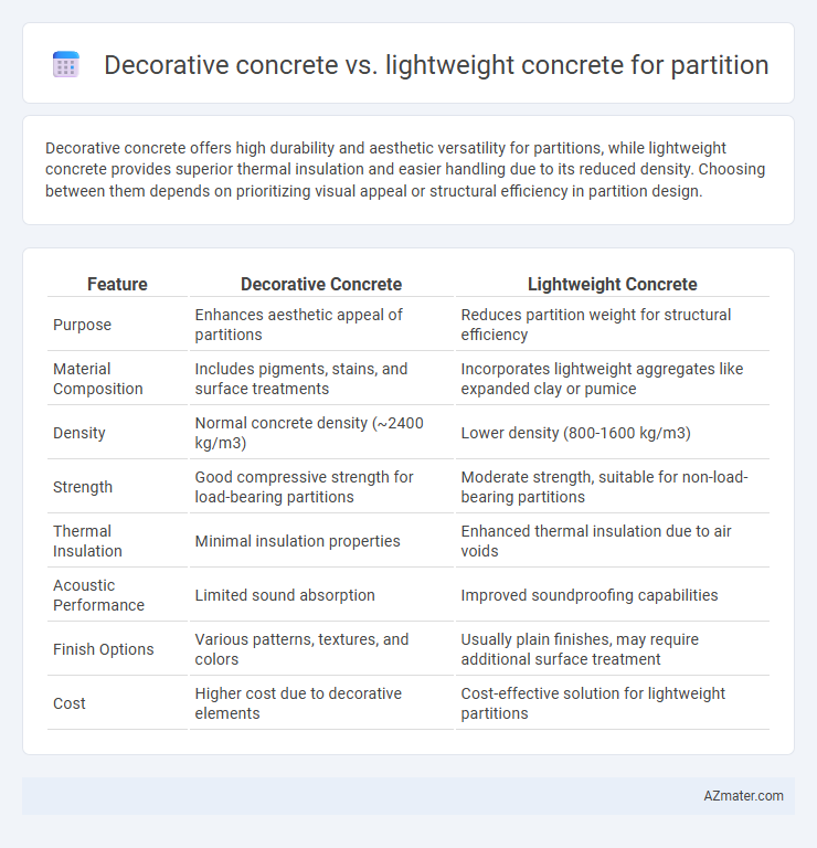 Decorative concrete vs. lightweight concrete for partition - What is The Difference?