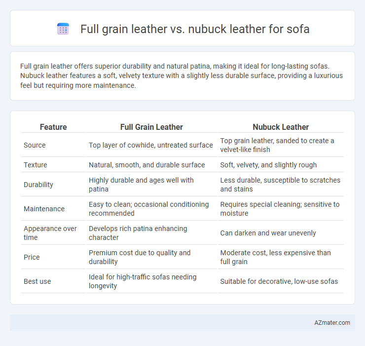 Full grain leather vs. nubuck leather for sofa - What is The Difference?