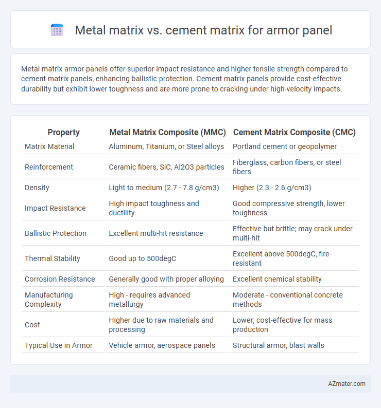 Metal matrix vs. cement matrix for armor panel - What is The Difference?