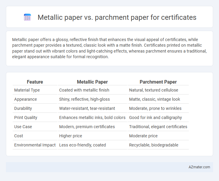 Metallic paper vs. parchment paper for certificates - What is The Difference?