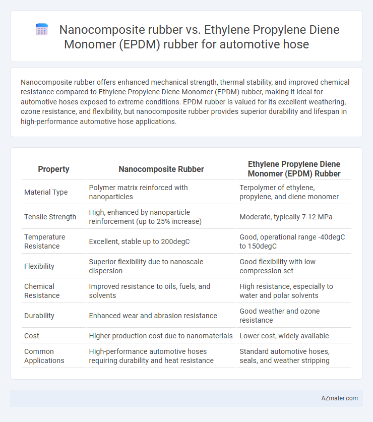 Nanocomposite rubber vs. Ethylene Propylene Diene Monomer (EPDM) rubber for automotive hose - What is The Difference?