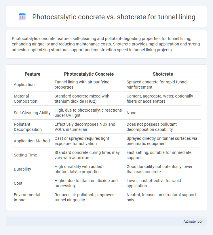 Photocatalytic concrete vs. shotcrete for tunnel lining - What is The Difference?
